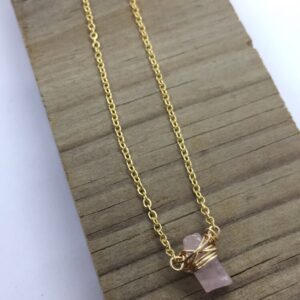Sweet Rose Quartz Drop Necklace