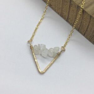 Mini V Moonstone Necklace