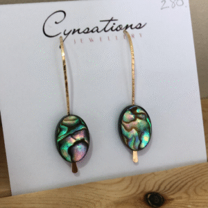 Oval Abalone Hook Earring