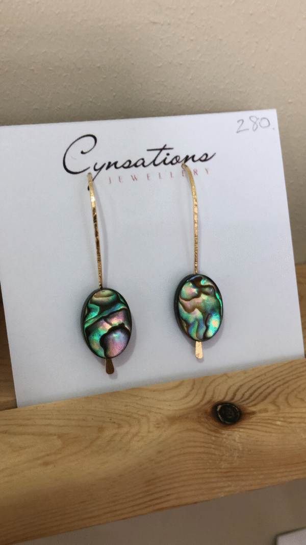 Oval Abalone Hook Earring