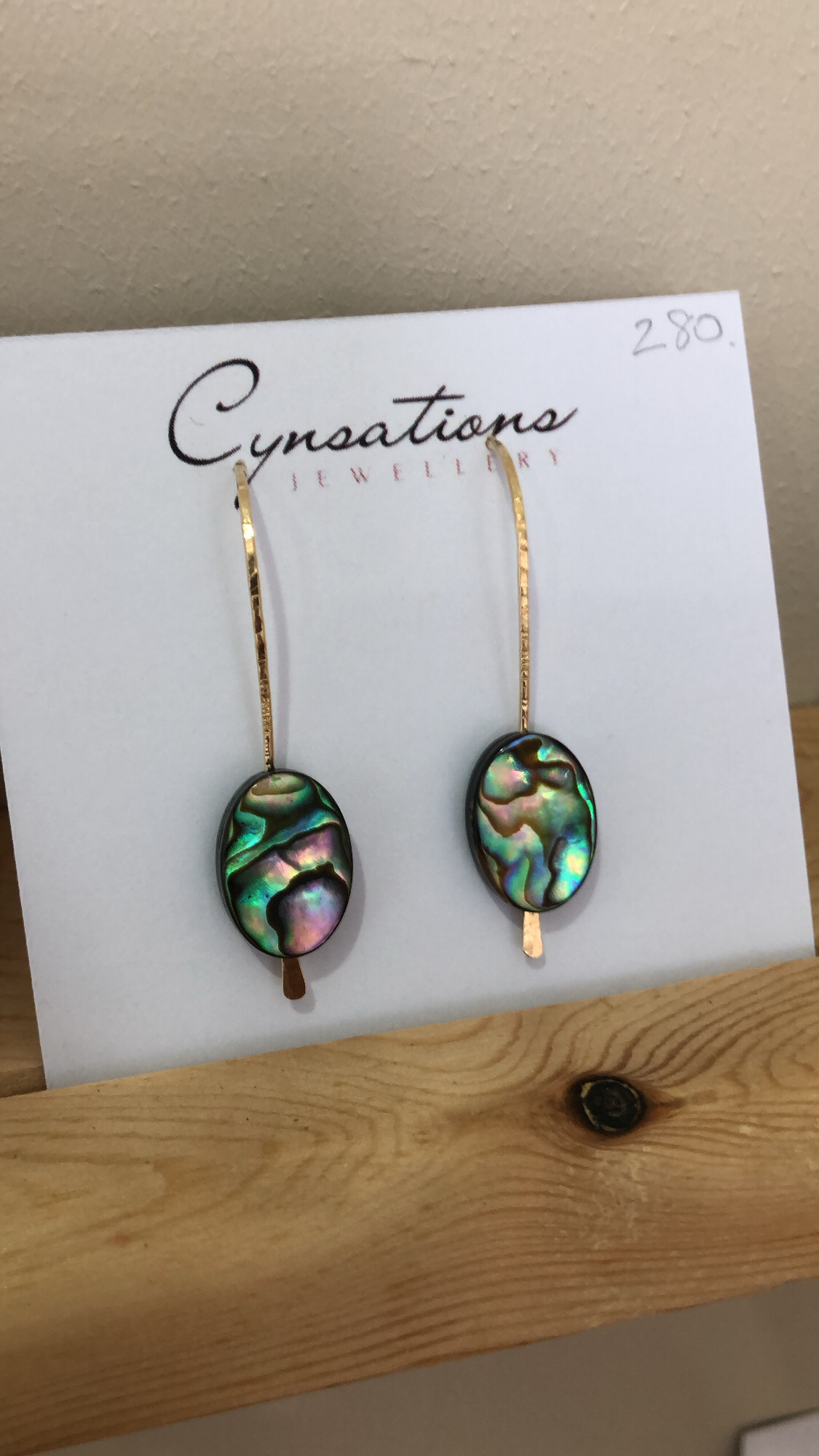 Oval Abalone Hook Earring