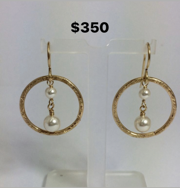 Pearl Drop Hoops