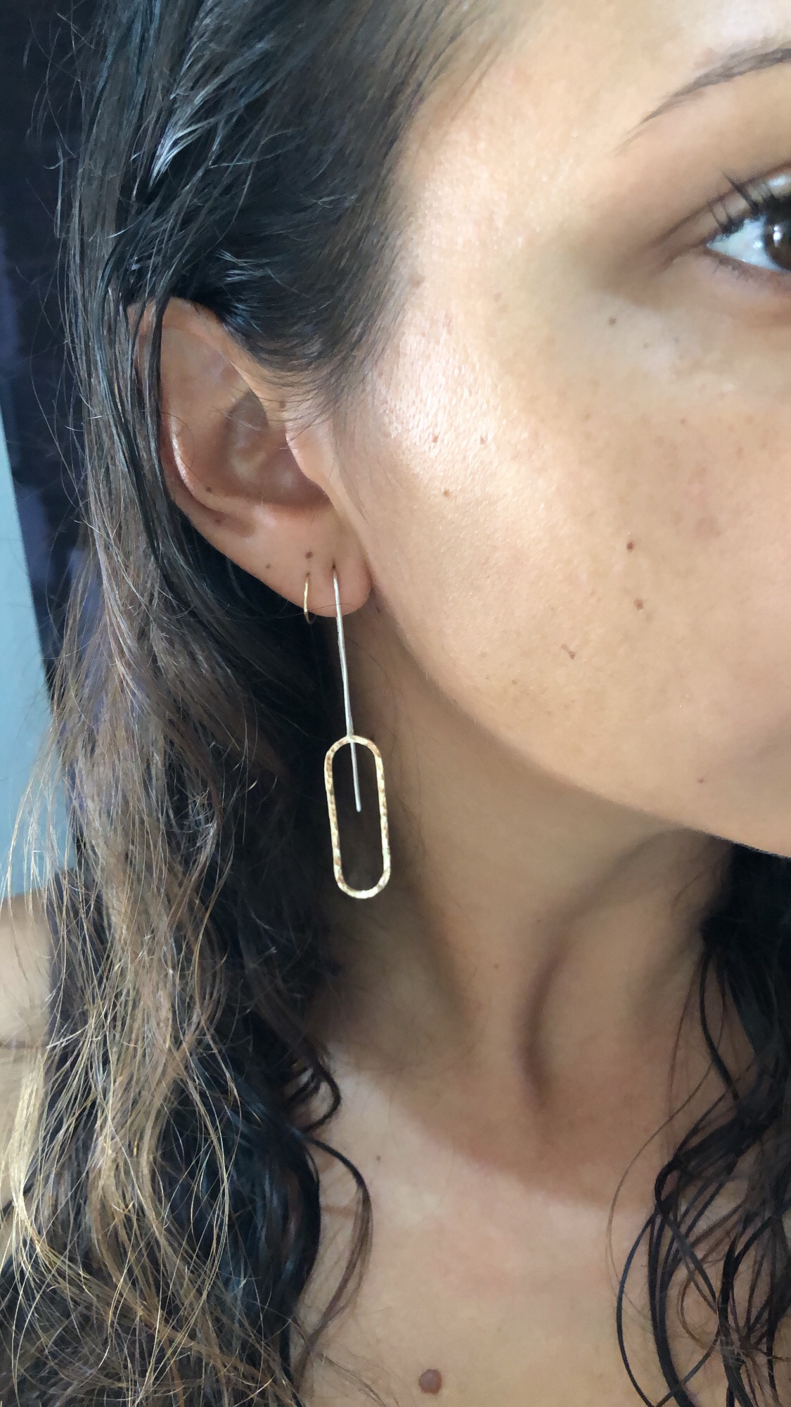 Paperclip drop earrings